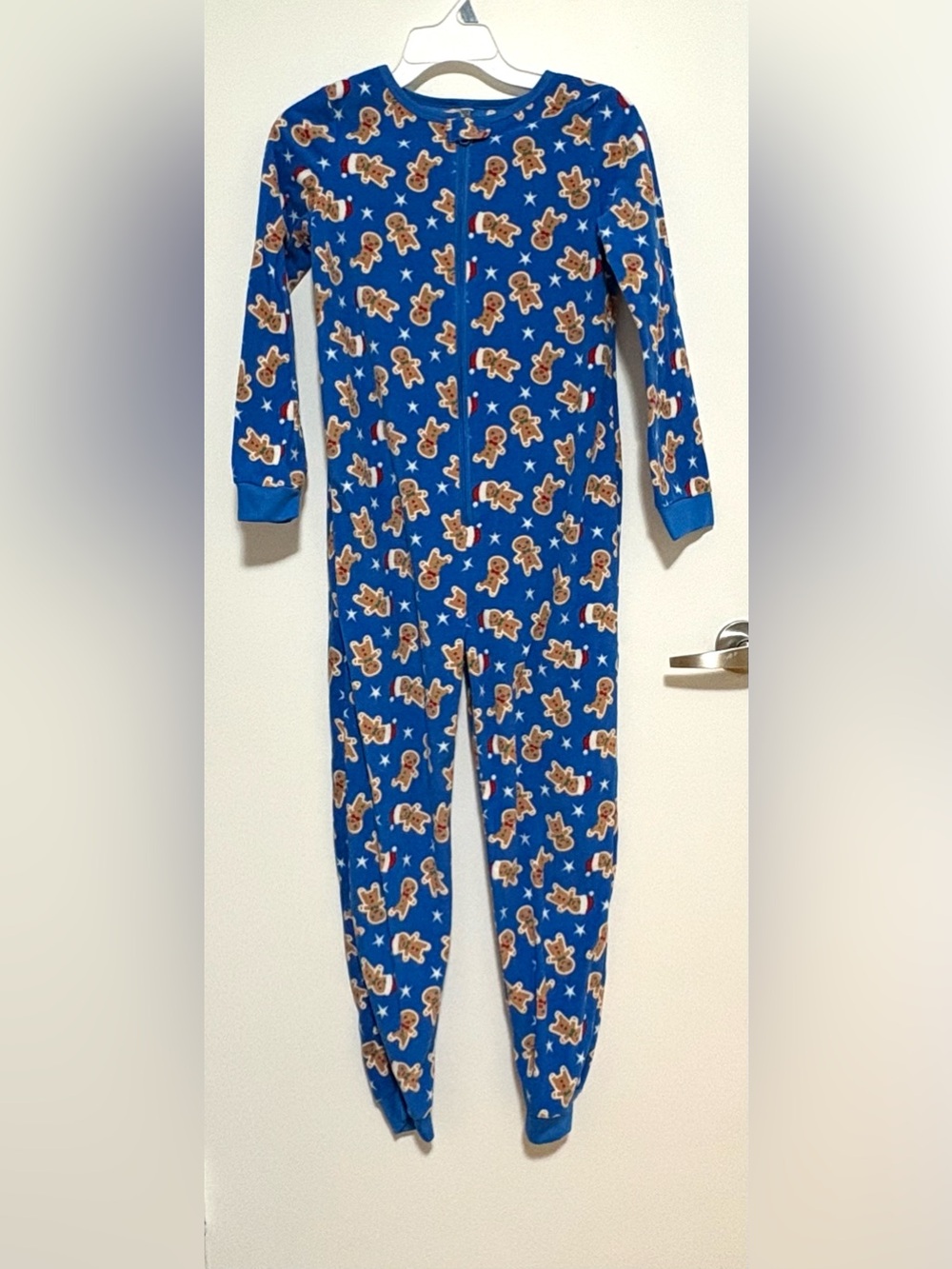 Carter's Royal Blue Gingerbread Print Footed One-Piece